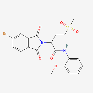 molecular formula C20H19BrN2O6S B4151457 2-(5-bromo-1,3-dioxoisoindol-2-yl)-N-(2-methoxyphenyl)-4-methylsulfonylbutanamide 