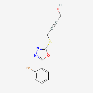 4-{[5-(2-bromophenyl)-1,3,4-oxadiazol-2-yl]thio}-2-butyn-1-ol