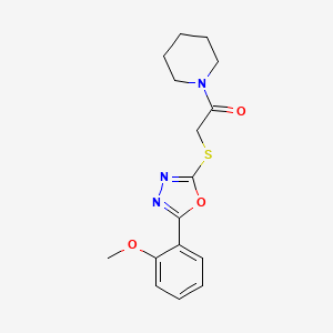 molecular formula C16H19N3O3S B4151492 1-({[5-(2-methoxyphenyl)-1,3,4-oxadiazol-2-yl]thio}acetyl)piperidine 