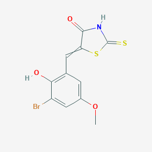 molecular formula C11H8BrNO3S2 B415151 (Z)-5-(3-Bromo-2-hydroxy-5-methoxybenzylidene)-2-thioxothiazolidin-4-one CAS No. 331711-38-7