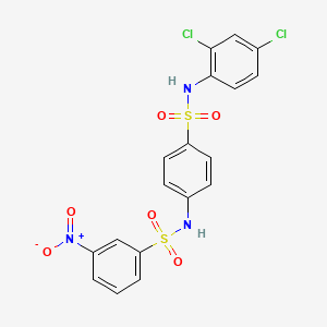 molecular formula C18H13Cl2N3O6S2 B4151514 N-(4-{[(2,4-dichlorophenyl)amino]sulfonyl}phenyl)-3-nitrobenzenesulfonamide 