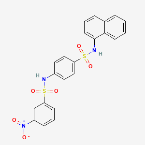 molecular formula C22H17N3O6S2 B4151526 N-[4-(naphthalen-1-ylsulfamoyl)phenyl]-3-nitrobenzenesulfonamide 