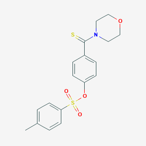molecular formula C18H19NO4S2 B415154 4-(4-Morpholinylcarbothioyl)phenyl 4-methylbenzenesulfonate 