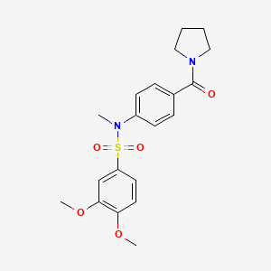 3,4-dimethoxy-N-methyl-N-[4-(1-pyrrolidinylcarbonyl)phenyl]benzenesulfonamide