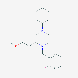 molecular formula C19H29FN2O B4151581 2-[4-cyclohexyl-1-(2-fluorobenzyl)-2-piperazinyl]ethanol 