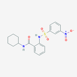 molecular formula C19H21N3O5S B4151585 N-cyclohexyl-2-{[(3-nitrophenyl)sulfonyl]amino}benzamide 