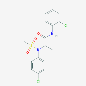 molecular formula C16H16Cl2N2O3S B4151591 N~1~-(2-chlorophenyl)-N~2~-(4-chlorophenyl)-N~2~-(methylsulfonyl)alaninamide 