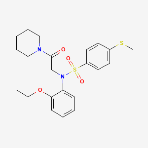 molecular formula C22H28N2O4S2 B4151620 N-(2-ethoxyphenyl)-4-(methylthio)-N-[2-oxo-2-(1-piperidinyl)ethyl]benzenesulfonamide 