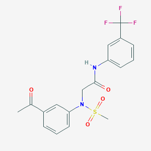 2-(3-acetyl-N-methylsulfonylanilino)-N-[3-(trifluoromethyl)phenyl]acetamide