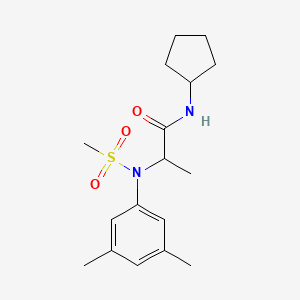 molecular formula C17H26N2O3S B4151688 N~1~-cyclopentyl-N~2~-(3,5-dimethylphenyl)-N~2~-(methylsulfonyl)alaninamide 