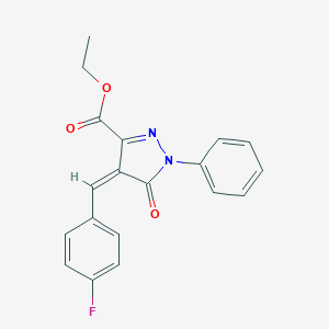 molecular formula C19H15FN2O3 B415170 ethyl 4-(4-fluorobenzylidene)-5-oxo-1-phenyl-4,5-dihydro-1H-pyrazole-3-carboxylate 