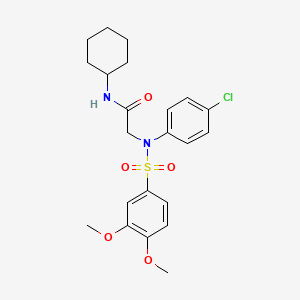 N~2~-(4-chlorophenyl)-N~1~-cyclohexyl-N~2~-[(3,4-dimethoxyphenyl)sulfonyl]glycinamide