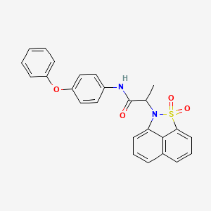 molecular formula C25H20N2O4S B4151707 2-(1,1-dioxido-2H-naphtho[1,8-cd]isothiazol-2-yl)-N-(4-phenoxyphenyl)propanamide 