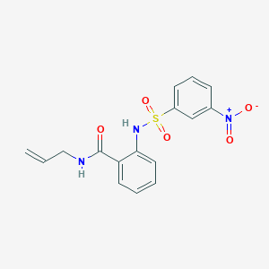 molecular formula C16H15N3O5S B4151713 N-allyl-2-{[(3-nitrophenyl)sulfonyl]amino}benzamide 