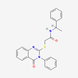 2-[(4-oxo-3-phenyl-3,4-dihydro-2-quinazolinyl)thio]-N-(1-phenylethyl)acetamide