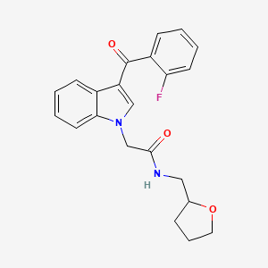 molecular formula C22H21FN2O3 B4151733 2-[3-(2-fluorobenzoyl)-1H-indol-1-yl]-N-(tetrahydro-2-furanylmethyl)acetamide 