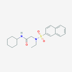 molecular formula C20H26N2O3S B4151784 N~1~-cyclohexyl-N~2~-ethyl-N~2~-(2-naphthylsulfonyl)glycinamide 