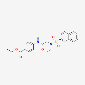 molecular formula C23H24N2O5S B4151785 ethyl 4-{[N-ethyl-N-(2-naphthylsulfonyl)glycyl]amino}benzoate 