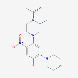 1-{4-[4-FLUORO-5-(MORPHOLIN-4-YL)-2-NITROPHENYL]-2-METHYLPIPERAZIN-1-YL}ETHAN-1-ONE