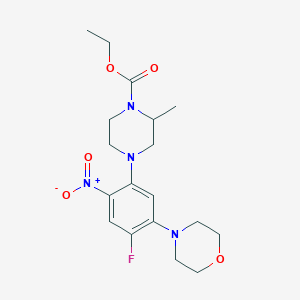 molecular formula C18H25FN4O5 B4151815 Ethyl 4-[4-fluoro-5-(morpholin-4-yl)-2-nitrophenyl]-2-methylpiperazine-1-carboxylate 