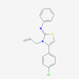 molecular formula C18H15ClN2S B415183 4-(4-chlorophenyl)-N-phenyl-3-prop-2-enyl-1,3-thiazol-2-imine CAS No. 402945-98-6