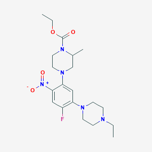 molecular formula C20H30FN5O4 B4151836 ethyl 4-[5-(4-ethyl-1-piperazinyl)-4-fluoro-2-nitrophenyl]-2-methyl-1-piperazinecarboxylate 