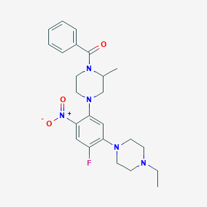 [4-[5-(4-Ethylpiperazin-1-yl)-4-fluoro-2-nitrophenyl]-2-methylpiperazin-1-yl]-phenylmethanone