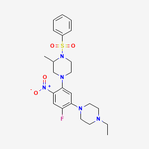 1-(Benzenesulfonyl)-4-[5-(4-ethylpiperazin-1-yl)-4-fluoro-2-nitrophenyl]-2-methylpiperazine