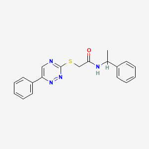 molecular formula C19H18N4OS B4151865 N~1~-(1-PHENYLETHYL)-2-[(6-PHENYL-1,2,4-TRIAZIN-3-YL)SULFANYL]ACETAMIDE 