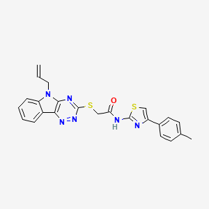 molecular formula C24H20N6OS2 B4151873 2-[(5-ALLYL-5H-[1,2,4]TRIAZINO[5,6-B]INDOL-3-YL)SULFANYL]-N~1~-[4-(4-METHYLPHENYL)-1,3-THIAZOL-2-YL]ACETAMIDE 