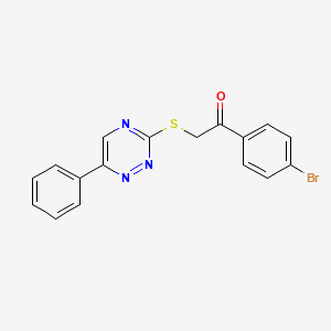 molecular formula C17H12BrN3OS B4151889 1-(4-BROMOPHENYL)-2-[(6-PHENYL-1,2,4-TRIAZIN-3-YL)SULFANYL]-1-ETHANONE 