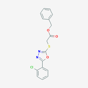 molecular formula C17H13ClN2O3S B415190 Benzyl {[5-(2-chlorophenyl)-1,3,4-oxadiazol-2-yl]sulfanyl}acetate 