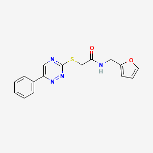 molecular formula C16H14N4O2S B4151904 N-(furan-2-ylmethyl)-2-[(6-phenyl-1,2,4-triazin-3-yl)sulfanyl]acetamide 