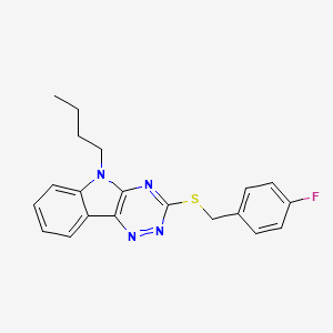 molecular formula C20H19FN4S B4151922 5-butyl-3-[(4-fluorobenzyl)sulfanyl]-5H-[1,2,4]triazino[5,6-b]indole 