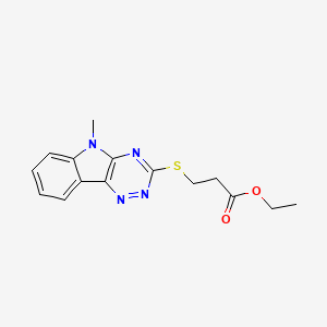 molecular formula C15H16N4O2S B4151938 ETHYL 3-({5-METHYL-[1,2,4]TRIAZINO[5,6-B]INDOL-3-YL}SULFANYL)PROPANOATE 