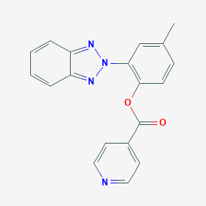 molecular formula C19H14N4O2 B415194 2-(2H-1,2,3-benzotriazol-2-yl)-4-methylphenyl isonicotinate 