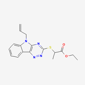 ETHYL 2-[(5-ALLYL-5H-[1,2,4]TRIAZINO[5,6-B]INDOL-3-YL)SULFANYL]PROPANOATE