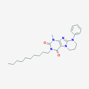 molecular formula C25H35N5O2 B415198 3-decyl-1-methyl-9-phenyl-7,8-dihydro-6H-purino[7,8-a]pyrimidine-2,4-dione CAS No. 300586-79-2
