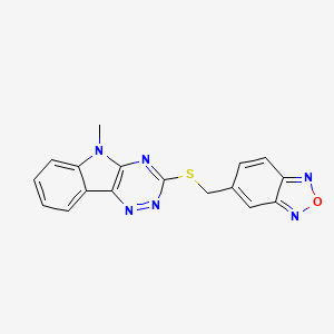 molecular formula C17H12N6OS B4151980 5-[({5-METHYL-5H-[1,2,4]TRIAZINO[5,6-B]INDOL-3-YL}SULFANYL)METHYL]-2,1,3-BENZOXADIAZOLE 