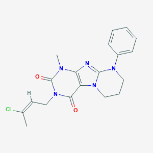 molecular formula C19H20ClN5O2 B415199 3-[(E)-3-chlorobut-2-enyl]-1-methyl-9-phenyl-7,8-dihydro-6H-purino[7,8-a]pyrimidine-2,4-dione CAS No. 332400-81-4