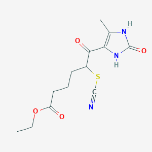 molecular formula C13H17N3O4S B4151998 ETHYL 5-(CYANOSULFANYL)-6-(5-METHYL-2-OXO-2,3-DIHYDRO-1H-IMIDAZOL-4-YL)-6-OXOHEXANOATE 