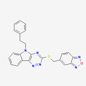 molecular formula C24H18N6OS B4152000 5-({[5-(2-PHENYLETHYL)-5H-[1,2,4]TRIAZINO[5,6-B]INDOL-3-YL]SULFANYL}METHYL)-2,1,3-BENZOXADIAZOLE 