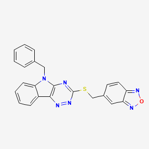 molecular formula C23H16N6OS B4152005 5-[({5-BENZYL-5H-[1,2,4]TRIAZINO[5,6-B]INDOL-3-YL}SULFANYL)METHYL]-2,1,3-BENZOXADIAZOLE 