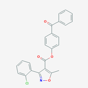 molecular formula C24H16ClNO4 B415201 4-Benzoylphenyl 3-(2-chlorophenyl)-5-methyl-4-isoxazolecarboxylate 