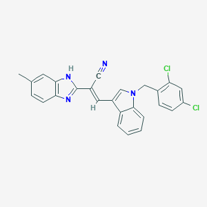 molecular formula C26H18Cl2N4 B415206 3-[1-(2,4-dichlorobenzyl)-1H-indol-3-yl]-2-(5-methyl-1H-benzimidazol-2-yl)acrylonitrile 