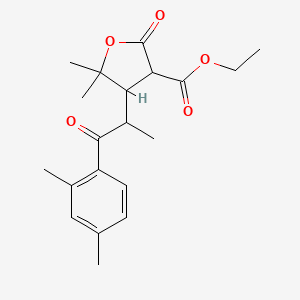 molecular formula C20H26O5 B4152075 ethyl 4-[2-(2,4-dimethylphenyl)-1-methyl-2-oxoethyl]-5,5-dimethyl-2-oxotetrahydro-3-furancarboxylate 