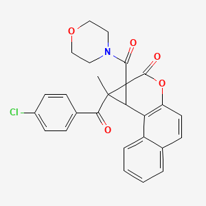 molecular formula C27H22ClNO5 B4152089 1-(4-chlorobenzoyl)-1-methyl-1a-(4-morpholinylcarbonyl)-1a,9c-dihydrobenzo[f]cyclopropa[c]chromen-2(1H)-one 