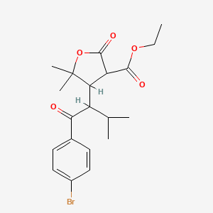 molecular formula C20H25BrO5 B4152095 ethyl 4-[1-(4-bromobenzoyl)-2-methylpropyl]-5,5-dimethyl-2-oxotetrahydro-3-furancarboxylate 