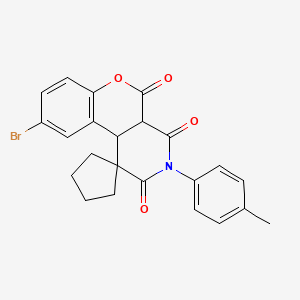 9-Bromo-3-(4-methylphenyl)spiro[4a,10b-dihydrochromeno[3,4-c]pyridine-1,1'-cyclopentane]-2,4,5-trione