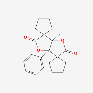 3a'-methyl-6a'-phenyldihydrodispiro[cyclopentane-1,3'-furo[3,2-b]furan-6',1''-cyclopentane]-2',5'-dione